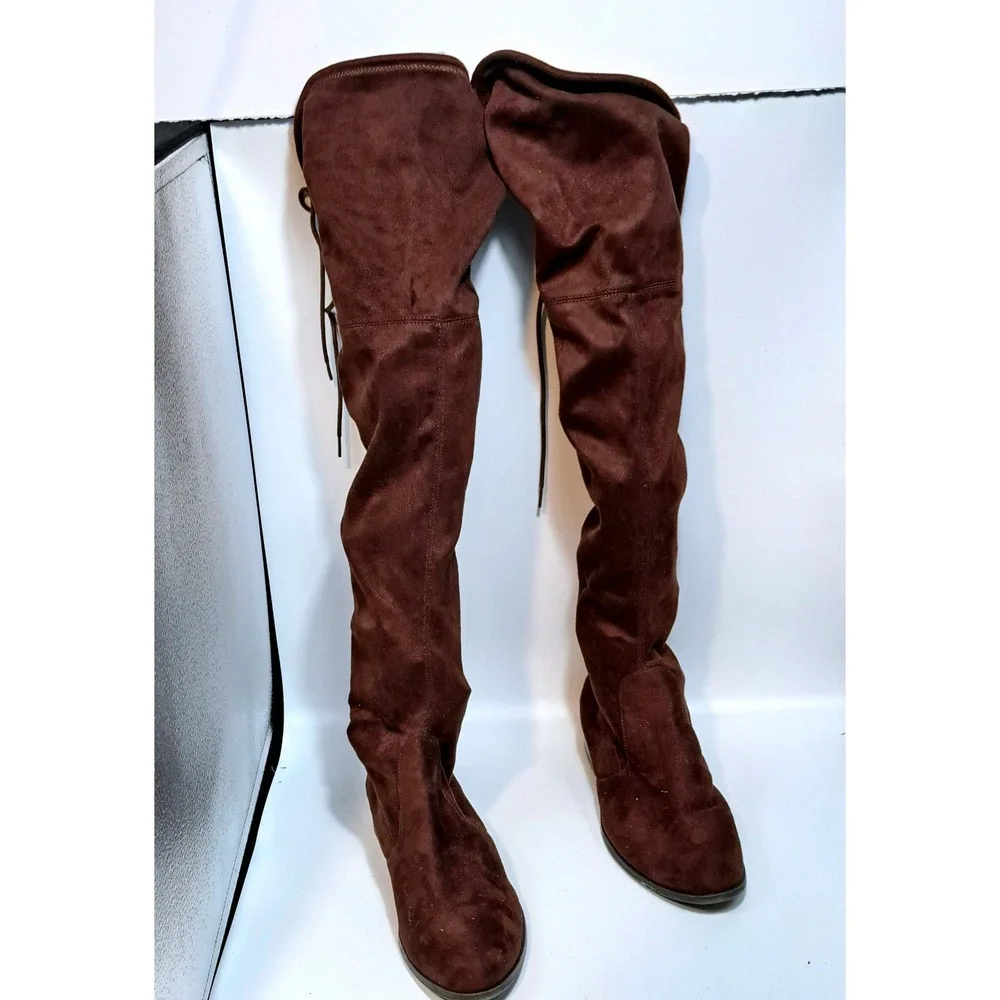 Charles by Charles David Gammon Brown Faux Suede Over The Knee Boots Womens 7.5M